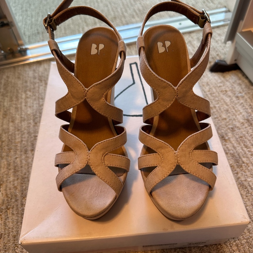 BP Women's Tan Strappy Sandals
